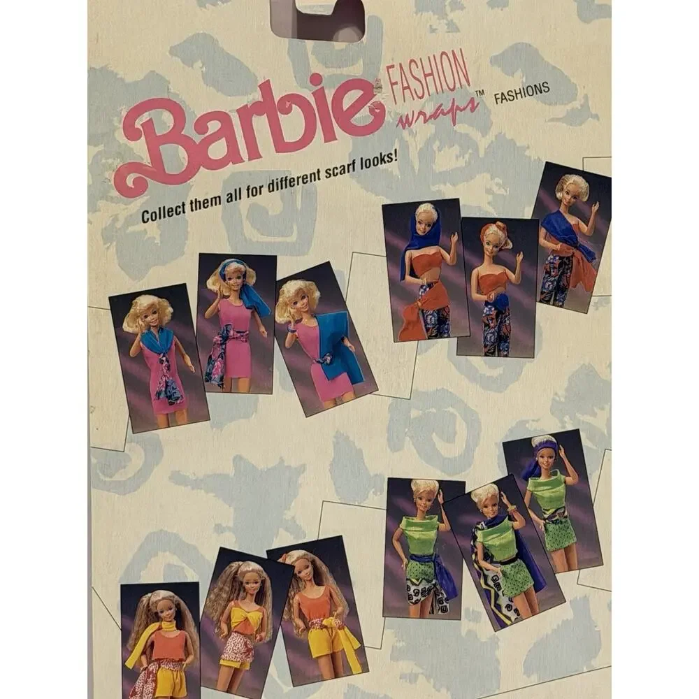 Vintage 1991 Barbie Fashion Wraps 2936 Red Orange Yellow NOS FREE SHIPPING